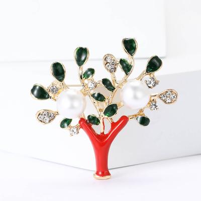 Broche Branche Émail Alliage Exquis Créatif Design de Niche Vêtement de Costume Femme Corsage Bijou Épingle