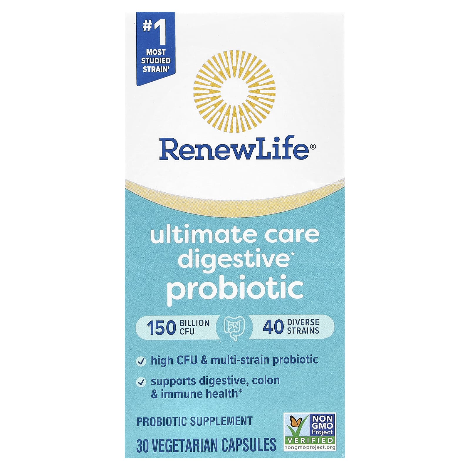 

Ultimate Care Digestive Enhancement Probiotic, 150 Billion CFU, 30 Veggie Caps
