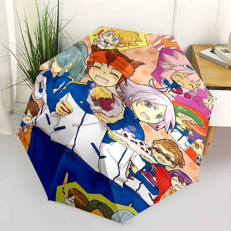 

1pc Keroro Gunso Automatic Folding Outdoor Umbrella - Portable 3-Fold Design with 8-Rib Iron Frame, Perfect for Fans, Travelers, Daily Use, and G