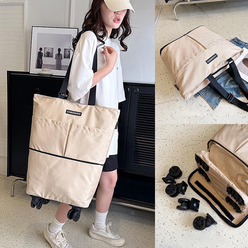 Foldable Portable Large-capacity 360-degree Wheel Travel Bag For Supermarket Shopping Hand-carry Luggage Bag For Shopping And Grocery Trips