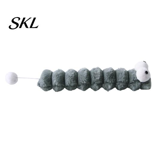 Cat Chew Toy Plush Caterpillar Toy, Stuffed Kitten Kicker with Tail Ball for Biting Kicking Shaking Fun Interactive Soft