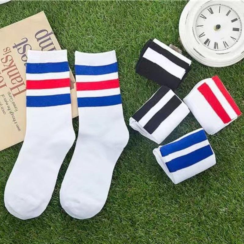New Men/Women 3 Three Stripes Cotton Socks Retro Old School Skate Long Short White Black Winter Cool