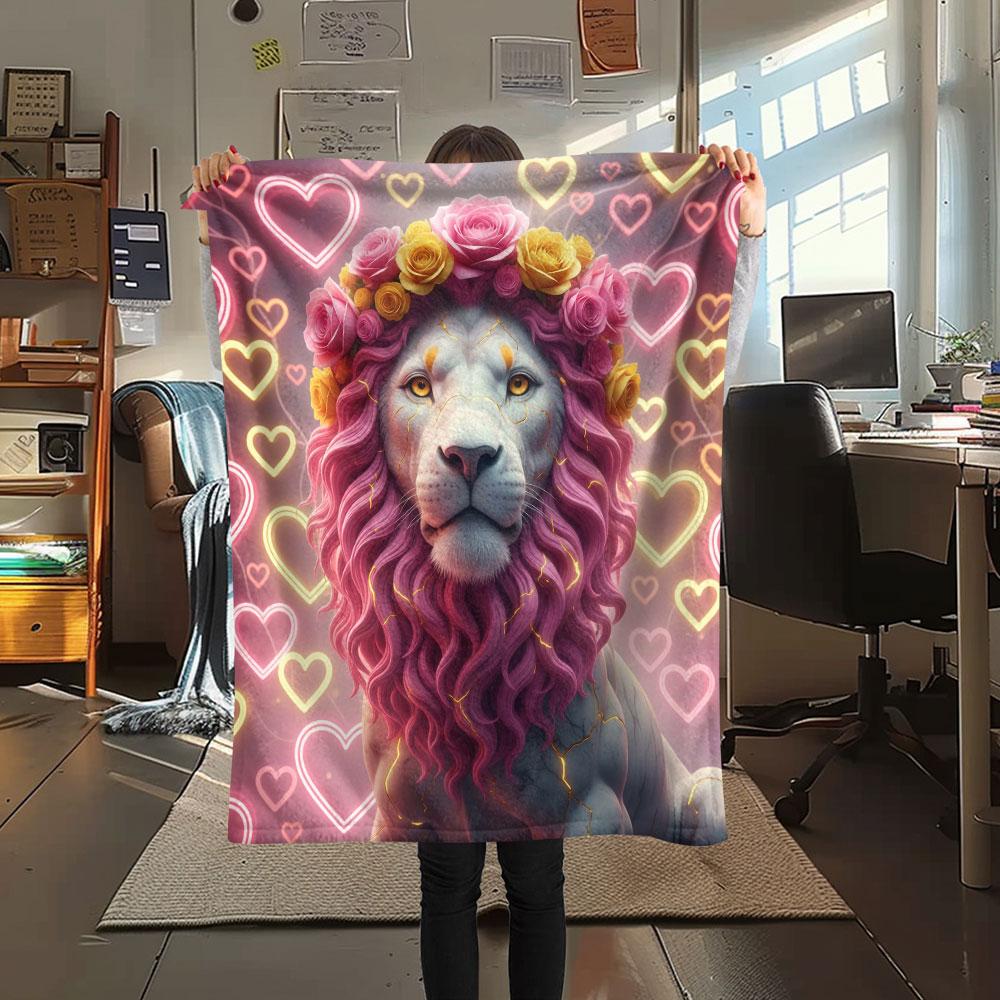 1Pc MarbleAnimals Print Flannel Blanket, High quality Comfortable for All Seasons, Home Decor, Warmth and Comfort, Perfect for Christmas Gifts