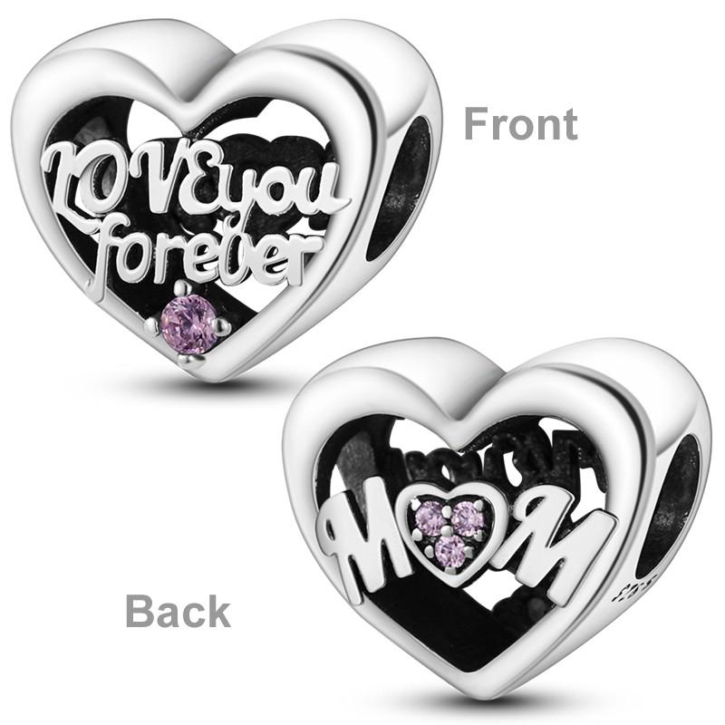 Copper Mother'S Gift Charm Bead Mom Love Happy Family Dangle Original Accessories Bracelets Necklace Diy Jewelry