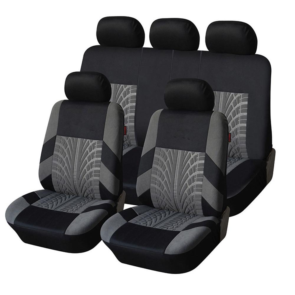 

Car Seat Covers Set Universal Embroidery Fit Most Cars Covers with Tire Track Detail Styling Car Seat Protector