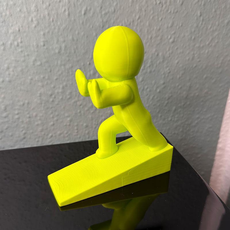 Cute Pushing Man Shaped Door Stopper Non Slip Base Durable Build Suitable For Home Office Bedroom Use
