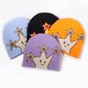 Fashionable Star Design Knit Cap With Fabric For Daily Outdoor Activities
