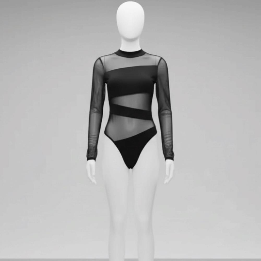 High Waist Mesh Thin Shapewear Seamless Underwear for Women Long Sleeve Lace Jumpsuit  Gifts