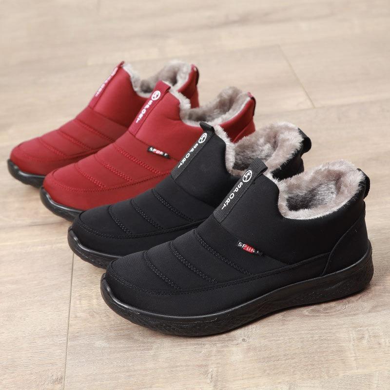 Winter Herren- und Damen-Baumwollstiefel, Warme und rutschfeste Übergrößen-Schneestiefel, Modische Baumwollschuhe
