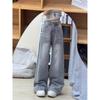 Women's High-Waisted Wide-Leg Retro Jeans in Washed Mocha Grey