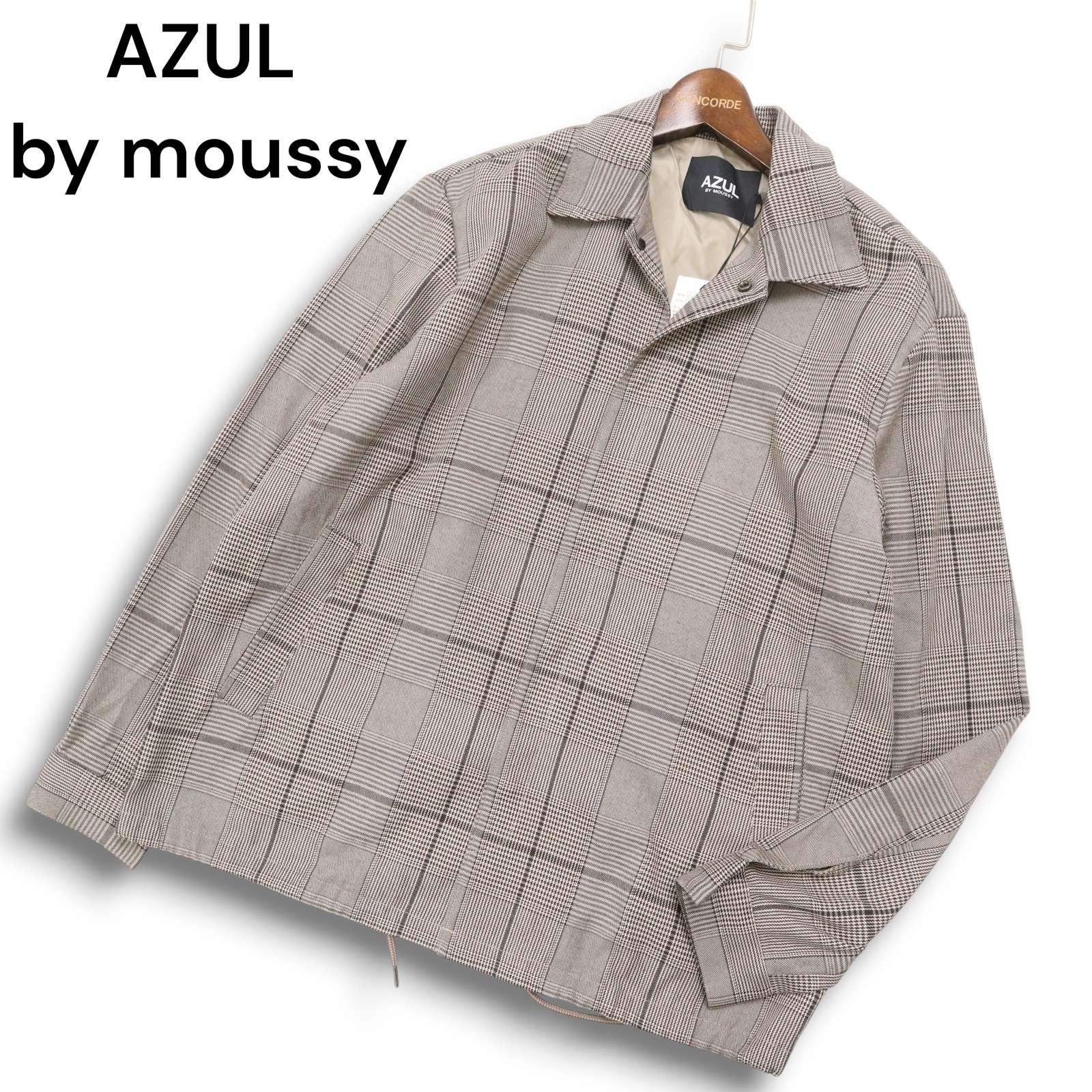 [New, unused] AZUL by moussy All year round Glen check coach jacket Sz.M Men s Gray