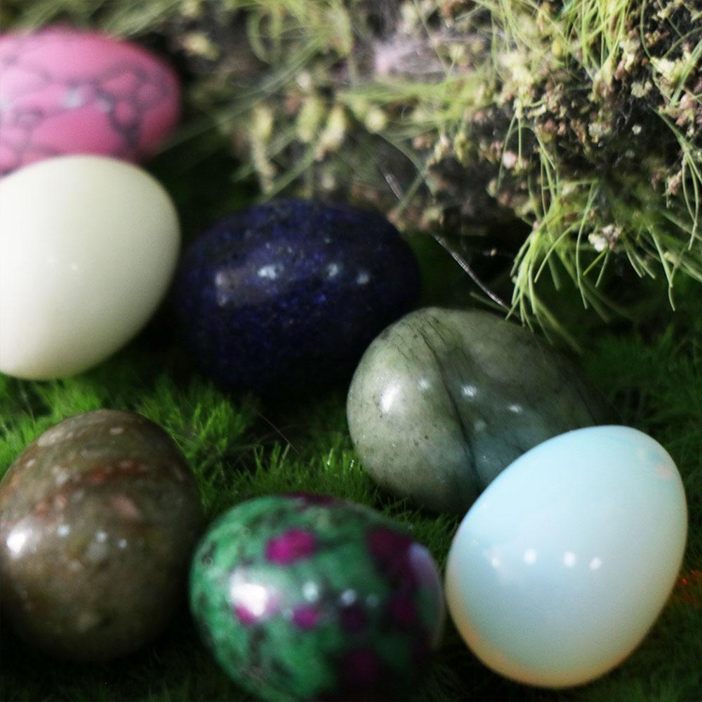 10pcs Energy Stone Natural Polished Stone Egg Mini Random Pattern Easter Decoration Egg 22x30mm DIY Egg Craft Home Furnishings