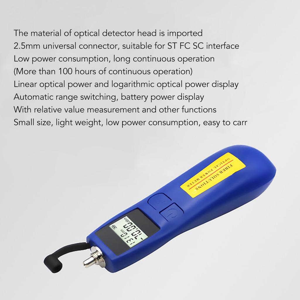 Optical Power Meter Plug and Play Accurate Measurement ‑70 To +10dBm Handheld Fiber Light Meter
