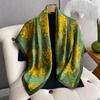 Luxury  Silk Scarf For Women Hijab Bandana Fashion 90*90Cm Square Scarves Handkerchief Design Shawl Wraps Echarpe Foulard