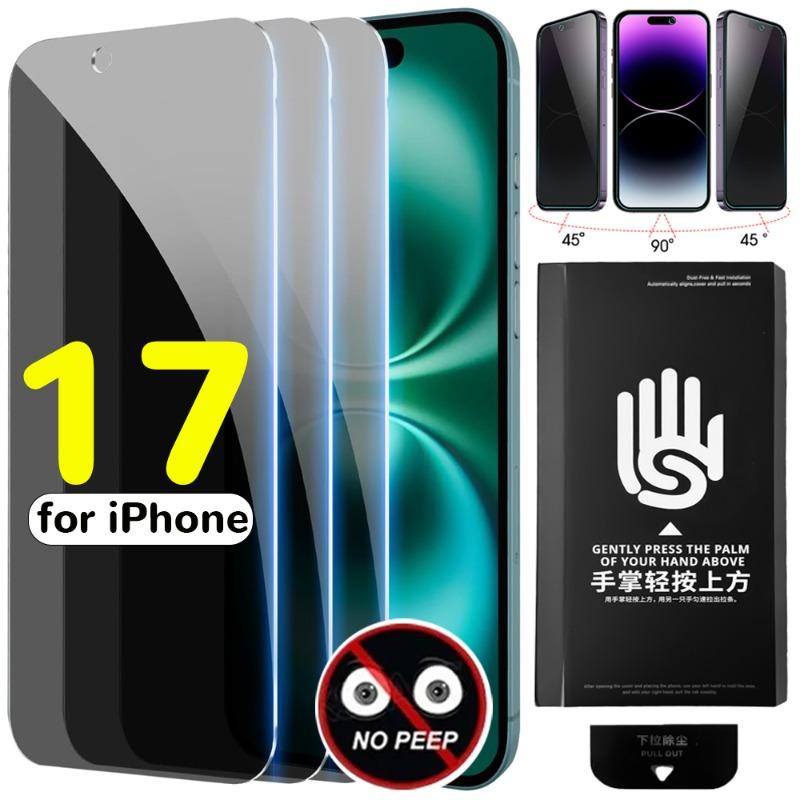 3PCSFilmes De Vidro Temperado Anti-espião Para iPhone 17 ProMax/17/17 Pro/17 Protetor De Tela De Privacidade Inquebrável Com Kit De Fácil Instalação