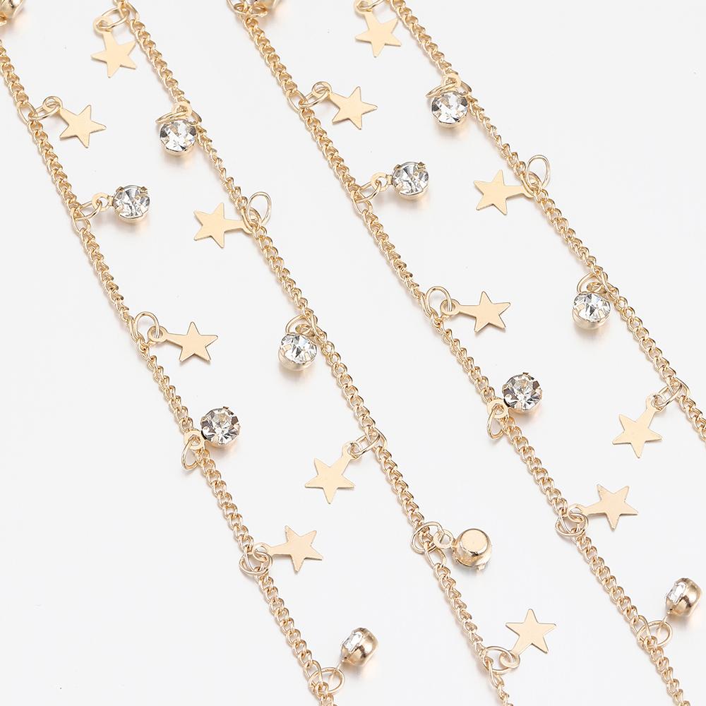 2Meters 1Meter Hollow Out Moon Star Charms Copper Chain Star Chains for Jewelry Making DIY Necklace Bracelet Wholesale Supplies