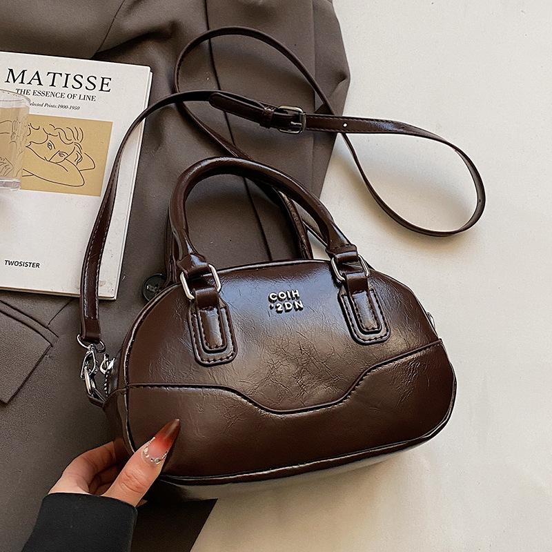 This Year's Popular Hot-selling Fashion Portable Boston Bag Simple Solid Color High-end Sense Versatile Foreign Style Messenger Women's Bag