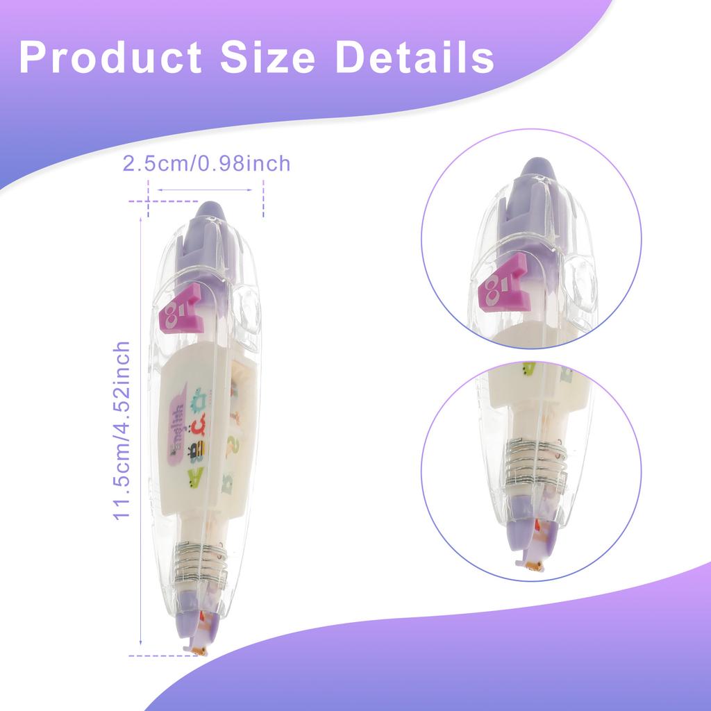 6Pcs Cute DIY Patterned Decorative Design Correction Tape Decorative Pen for Decorating Diarie Office School Stationery Supplies