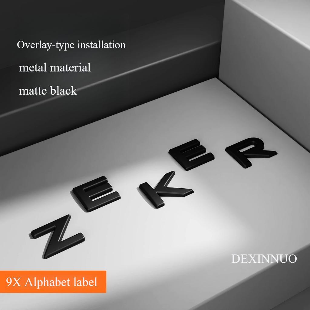 For Zeekr 9X Car Badge Blackened Tail Logo Sporty Modified Letters Body Decoration Supplies