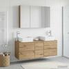 Bathroom Furniture Set 4 Pcs Artisan Oak Engineered Wood and Glass