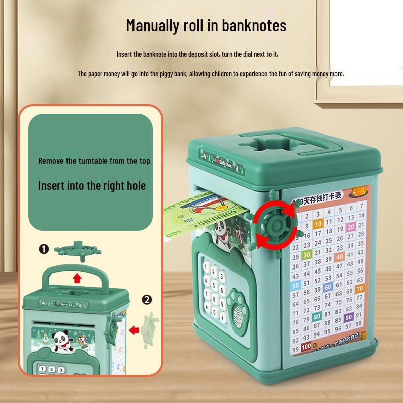 Large Cartoon Piggy Bank with Lock: Automatic Deposit/Withdrawal Savings Jar for Kids, Password-Protected Gift
