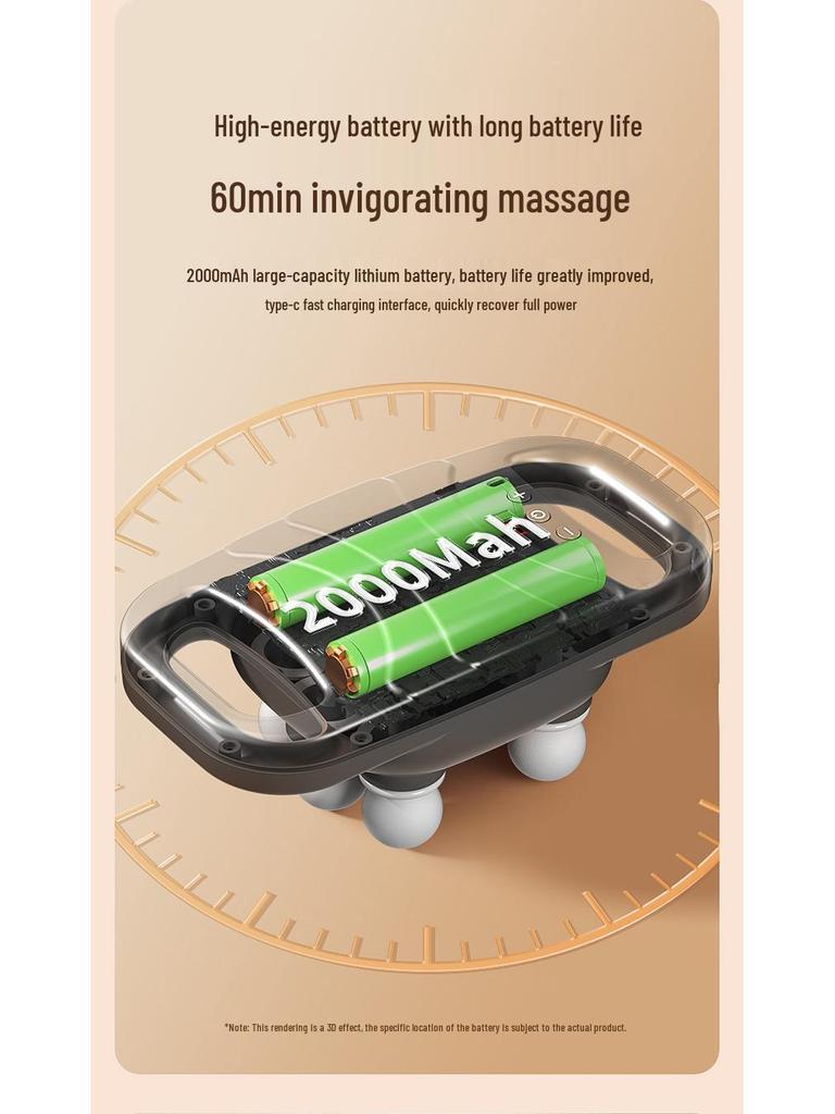 Six-Head Wireless Muscle Massager with Hot Compress and Adjustable High-Frequency Vibration
