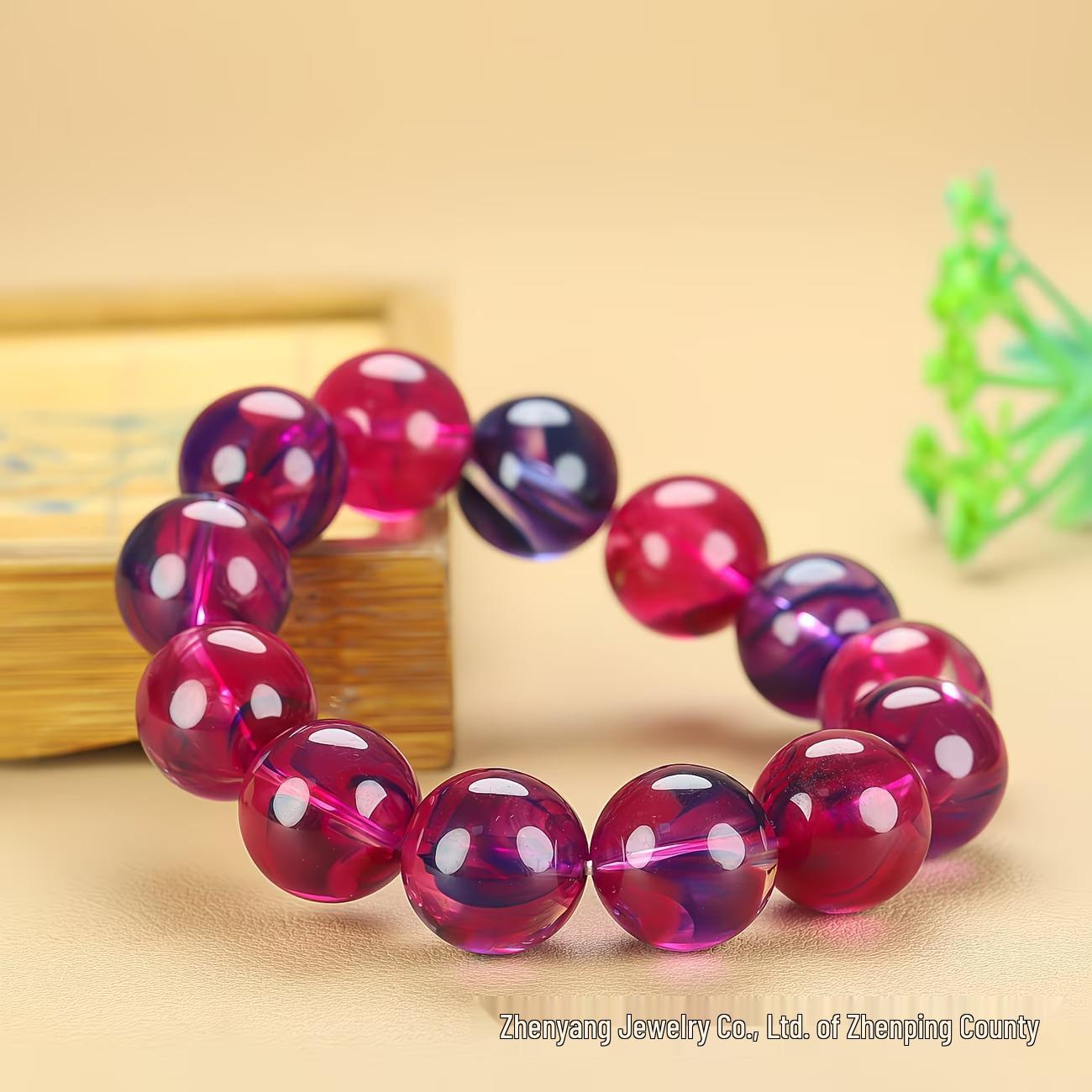 

Unisex Gold Amber Beeswax Bracelet - Wealth & Luck Beads, Perfect Birthday Gift Jewelry фиолетовый