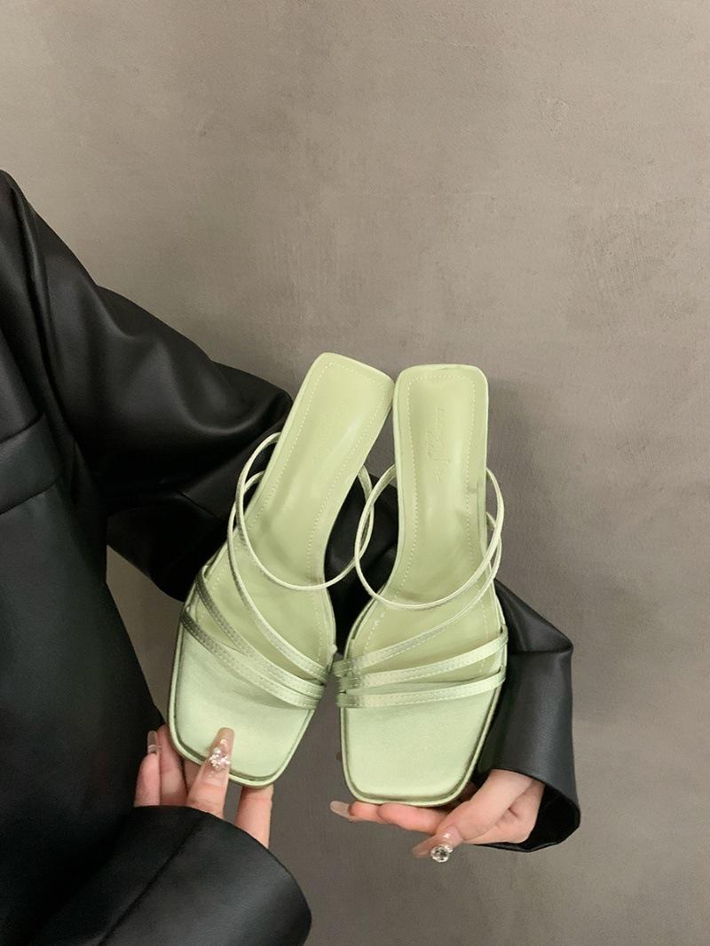 

Изящные каблуки темпераментные леопардовые туфли с одним словом сказочные туфли 2024 года новые летние нишевые французские потрясающие босоножки на высоком каблуке 39