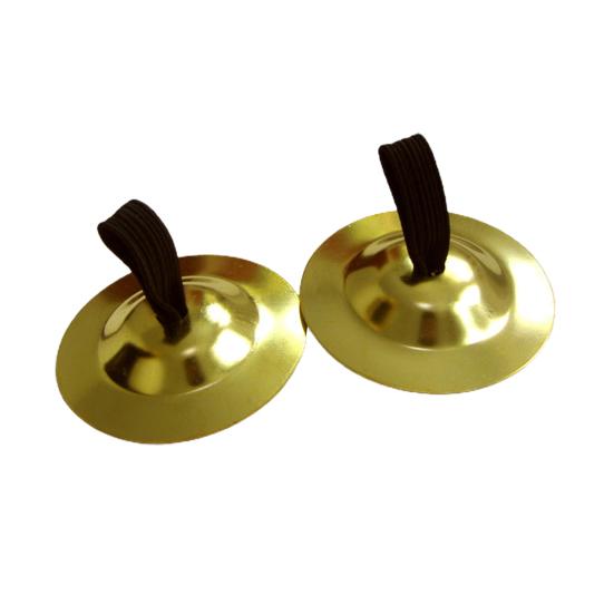 

1 Pair Belly Dancing Brass Nice Sound Elastic Finger Loop Compact And Lightweight Anti-falling Solid Color Performance Copper Smooth Surface