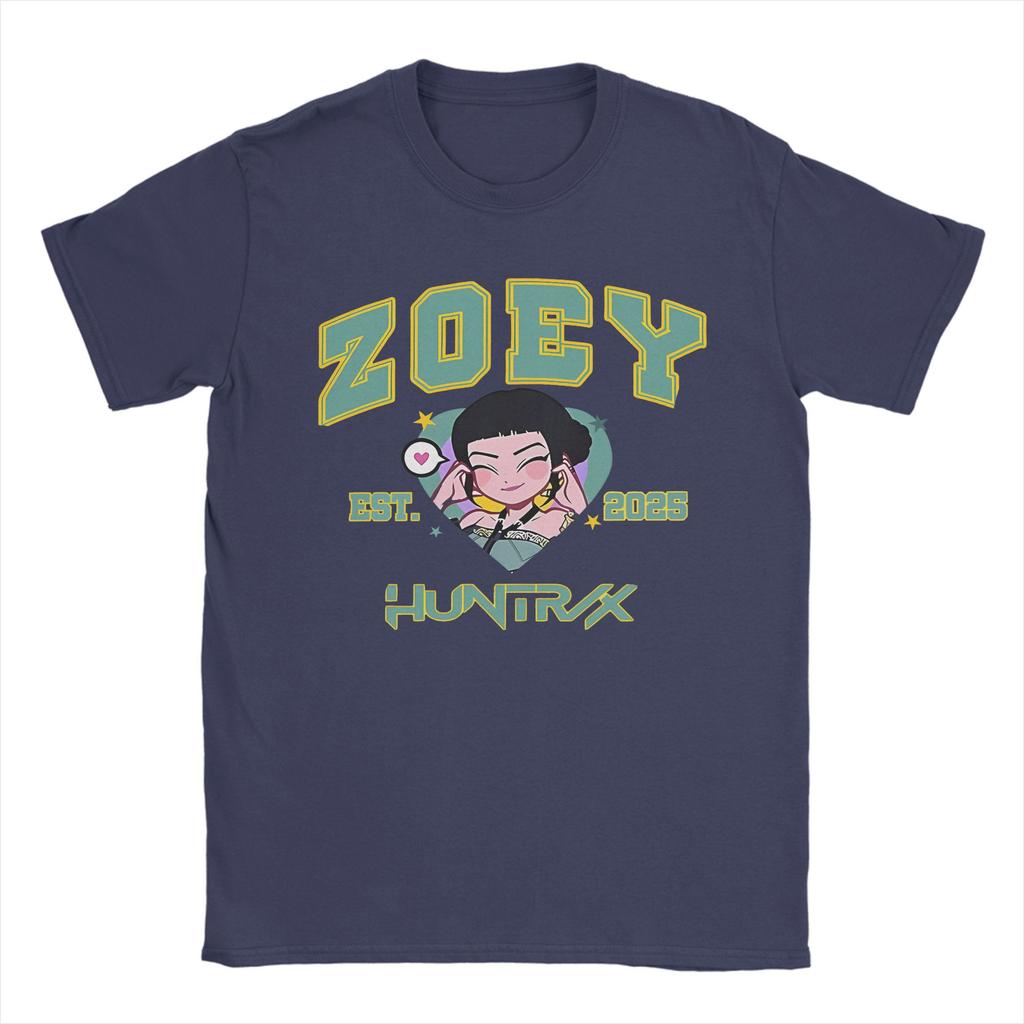 KPop Demon Hunters Huntrix Zoey Men T Shirt  Vintage Tee Shirt Short Sleeve Crewneck T-Shirts Pure Cotton Graphic Tops