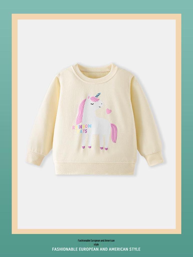 26-Year Autumn/Winter Children's Unicorn Round Neck Sweatshirt - Cartoon Cute Print