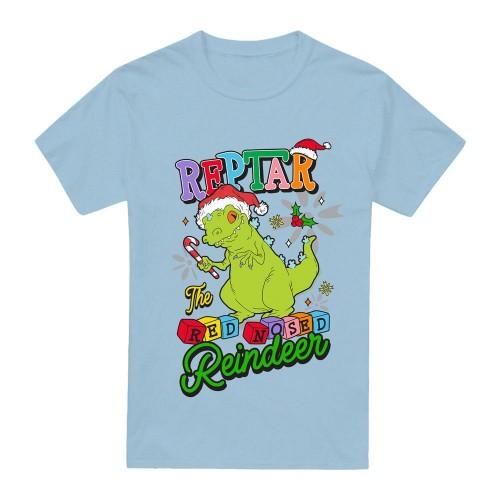 Rugrats Mens Reptar The Red Nosed Reindeer Christmas T-Shirt
