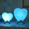 Heart Night Light 16-Color USB Rechargeable LED Nightlight Heart Shaped Light with Stand and Remote Control for Valentine's Day