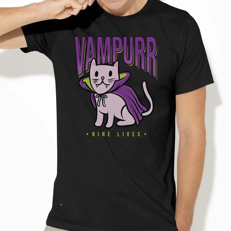 Cat Lovers Design Vampurr Vampire And Mashup Cute Funny T Shirt Fan Full Colour Print Dad Mum