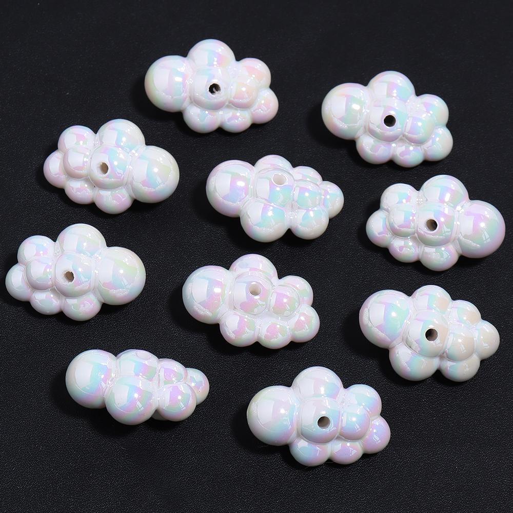 10pcs/lot Cloud Acrylic Beads Colorful Loose Spacer Beads For Jewelry Making DIY Necklace Bracelets Phone Key Chain Accessories