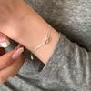 Sterling Double Layer Circular Charm Bracelet Women Minimalist Elegant Daily Wear Jewelry