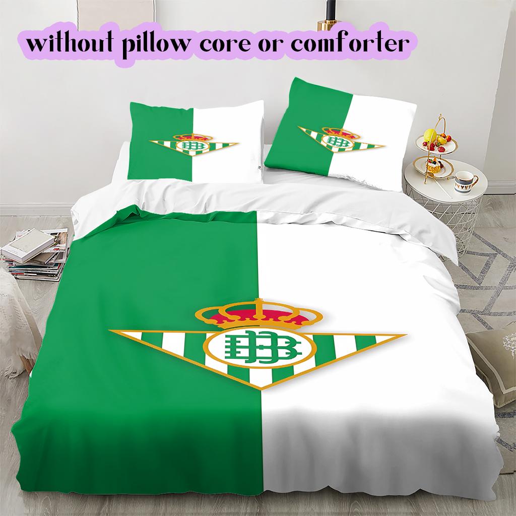 Team football Pattern Bedding Quilt Set Quilt Cover Pillowcase Home Decoration Birthday Gift (1 * duvet cover + 2 * pillowcase, without core)