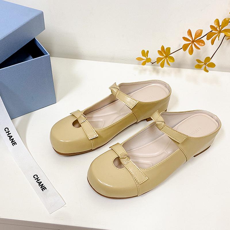 

Slippers for Women s Bag Head Empty Slipper Women s New Bow Muller Flat Pumps Inner Height Increase Mary Jane Cool Slippers 40 жовтий