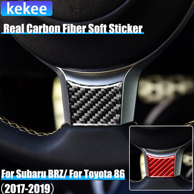 Real Carbon Fiber Car Accessories Driver Wheel Chin Decorative Cover Soft Sticker For Subaru BRZ Toyota 86 GT86 2017 2018