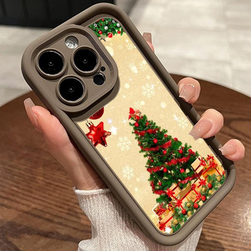 Ae113 Crăciun Fericit artă Moș Crăciun artă design Huse de telefon pentru iPhone 16 14 13 11 Pro Max 15 7 8 Plus 12 mini XR XS Max Husă de protecție pentru scară de înger