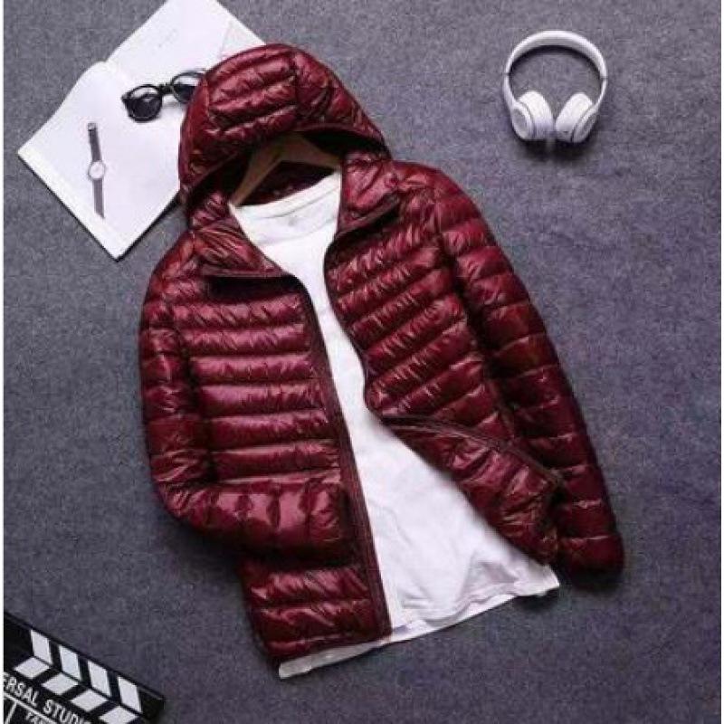 Autumn Winter Light Down Jacket Men's Fashion Hooded Short Large Ultra-thin Lightweight Youth Slim Coat Down Jackets