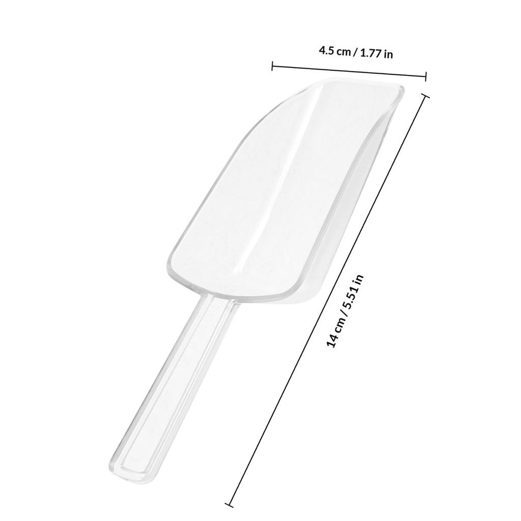 Set da 12 Pezzi di Mini Paletta Trasparente in Plastica per Stazione Dessert Farina Riso Fagioli Cucina Supermercato Paletta per Alimenti Acrilico