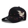 Haveri Cap Crane Embroidery Japanese Pattern Men Women Hat Free Size Adjustable Style