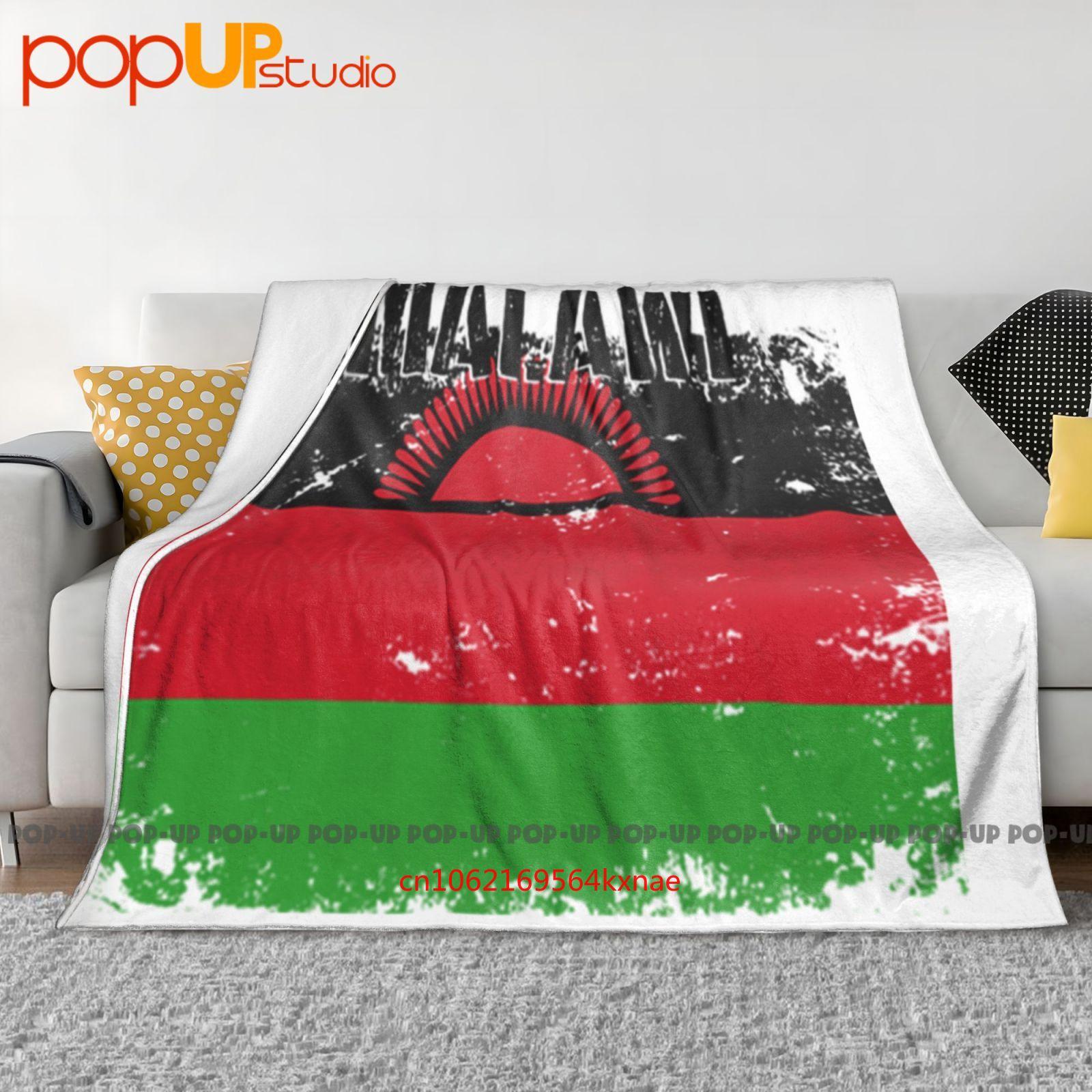 Malawi Flag Top City Map Unity And Freedom Pride Souvenir Ultra-Soft Blanket Quilt Winter Sofa Cover Bed Covers 30x40in