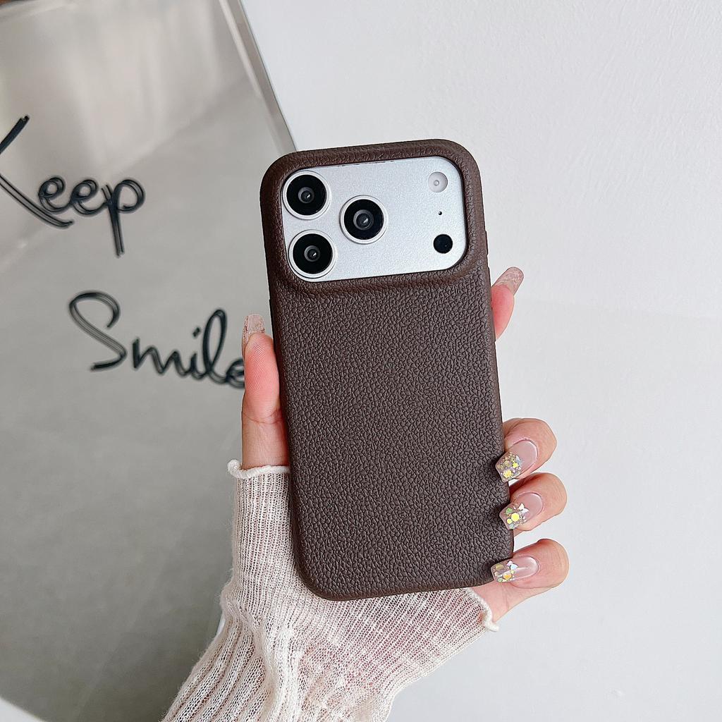Premium-looking Phone Case for IPhone 17, Solid Color Leather Texture, Apple 16 Phone Case, 13/12 Soft Case