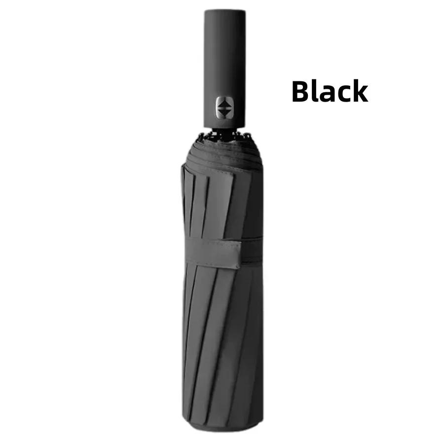 Weather Umbrella 24-Bone Double Keel Black Glue Fully Automatic Folding Umbrella Thick Durable Keel UV Resistant Reinforced