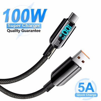 100W USB Type C To USB Type C Cable PD Fast Charging Charger USB C Cable Display Data Cord for iPhone 15 Xiaomi Samsung Macbook