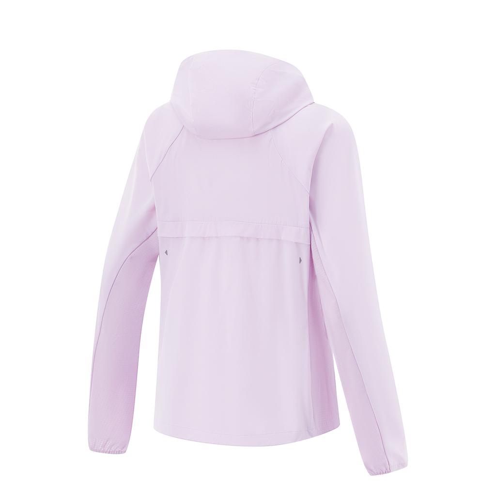 Li Ning Laufserie Bequem Lässig Schlicht Einfarbig Kapuzen-Reißverschluss Vielseitig Spiegel Sonnenschutzjacke Damenjacke Cool-Lila AFDV252-5