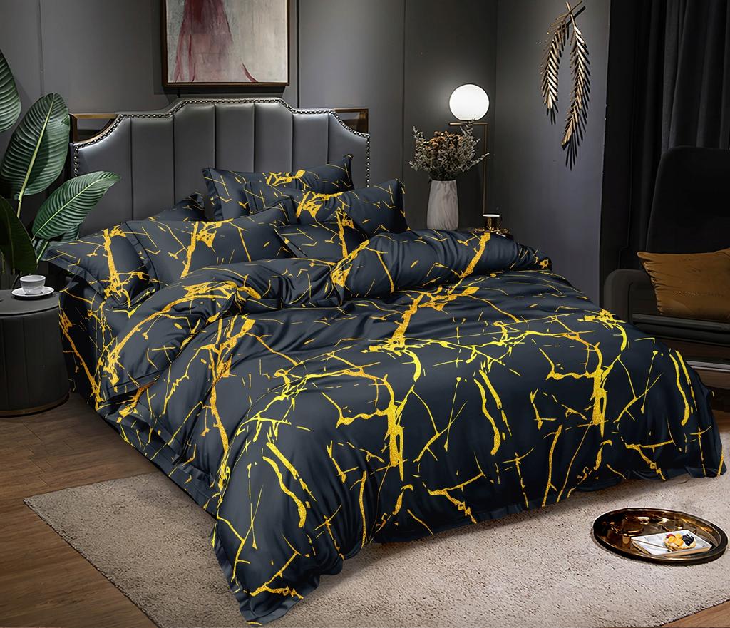 3-piece Bedding Set 200x220 + Pillowcases 70x80, Cotton Satin, Leopard Print