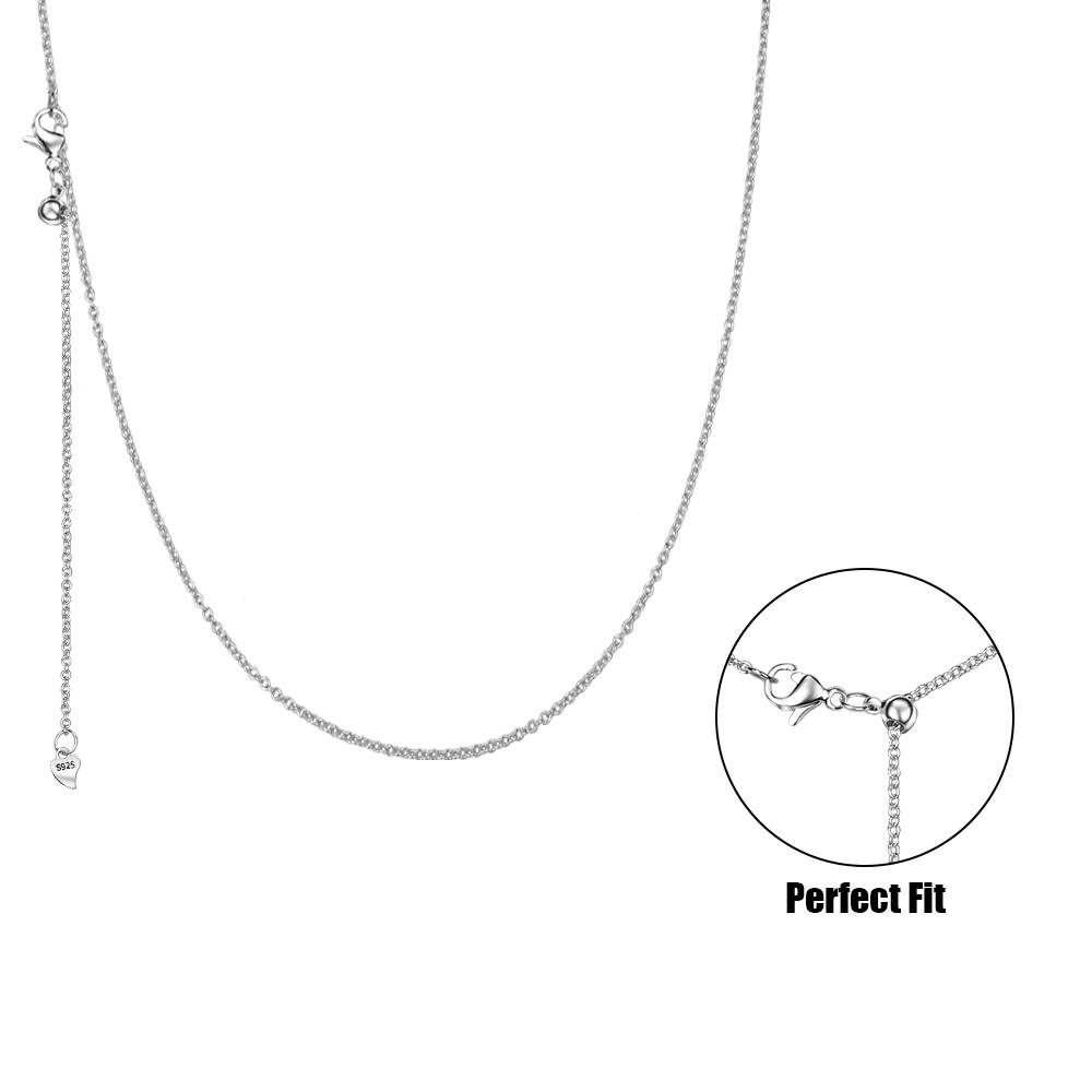 New 925 Silver Simple Necklace Gold Silver Rose Gold Premium Bare Chain For Women Valentine's Birthday Gift DIY Jewelry